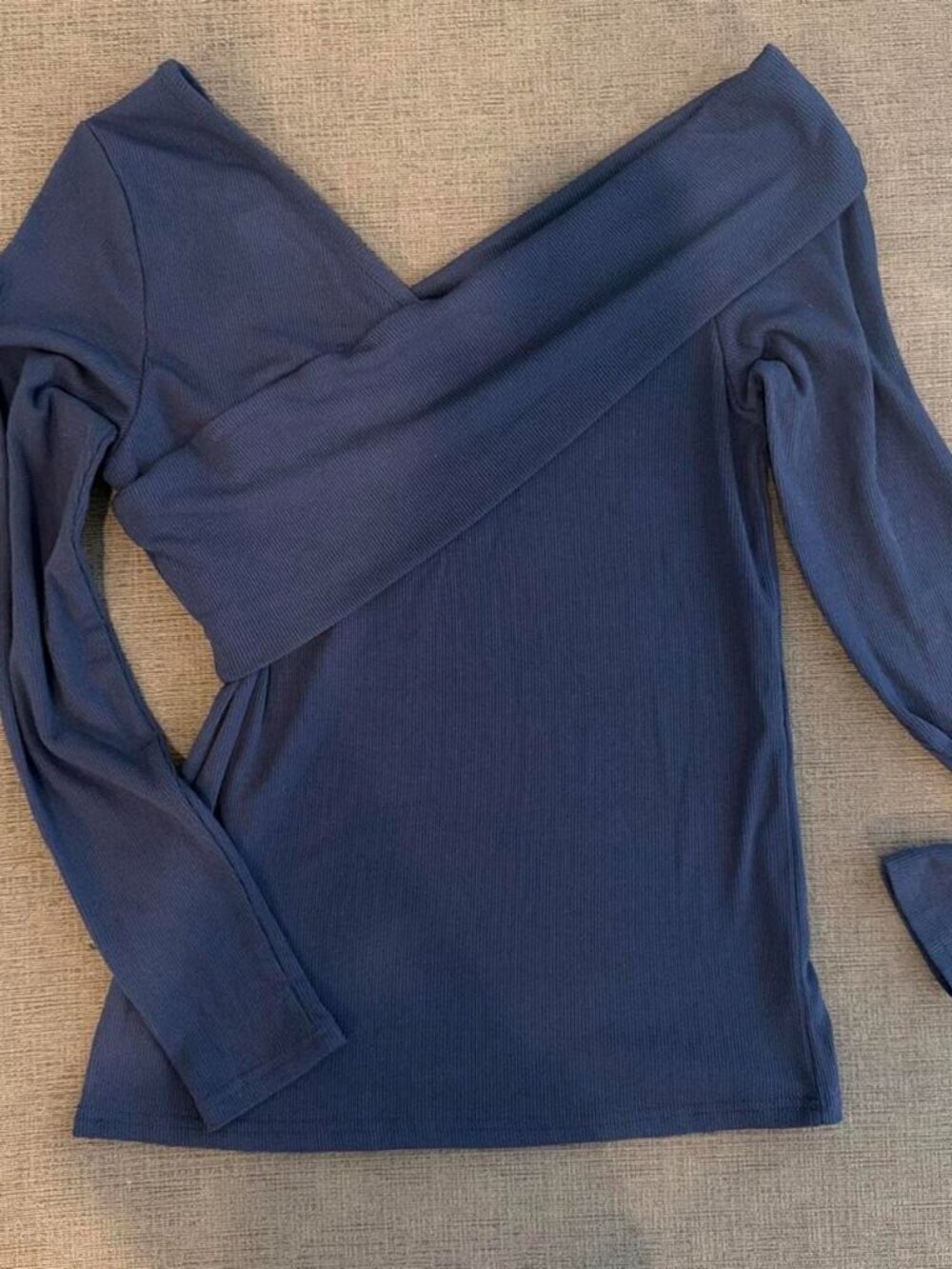 Women's Navy Off the Shoulder Top